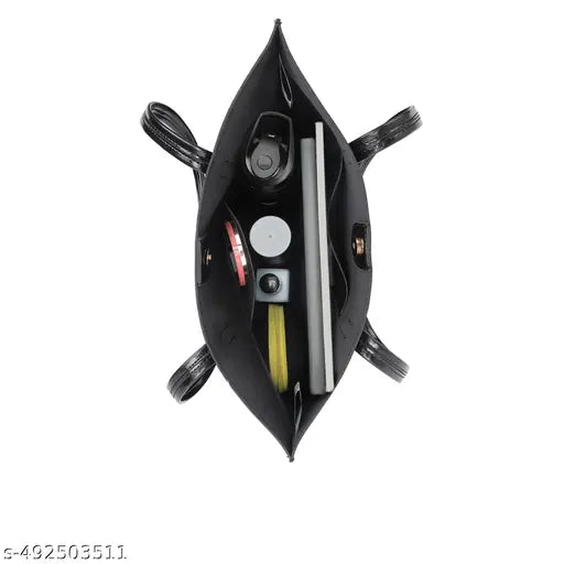 Black Patent Party Tote Bag for Women