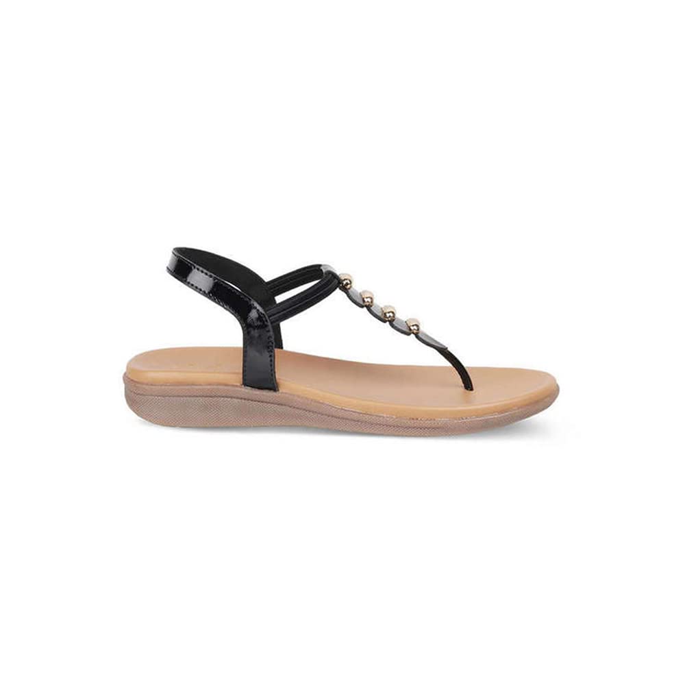 tresmode 229-VELENCIA BLACK WOMEN CASUAL FLAT SANDALS EU/37 UK/4