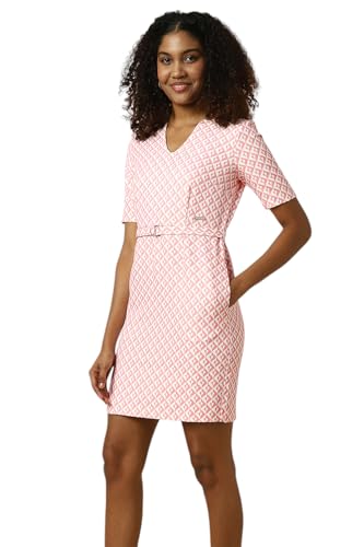 Allen Solly Women's Polyester Modern Mid-Thigh Length Dress (AHDRERGPU87466_Pink