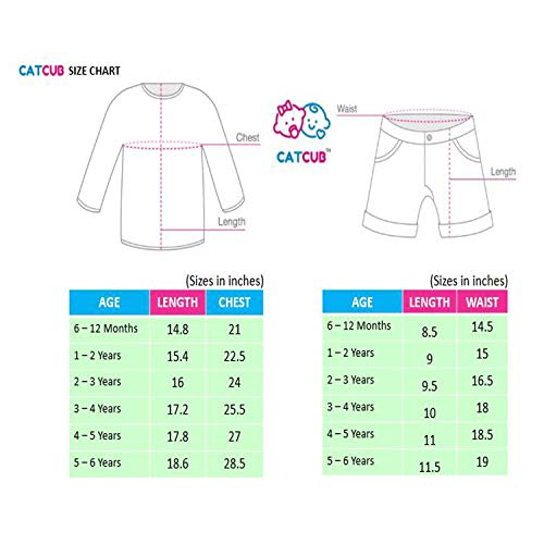 CATCUB Girl's Cotton Top & Shorts/hot Pants(CC-190-1-2; Yellow; 12-24 Months)