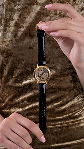 Guess Womens 36 mm Quattro Clear Gold Dial Genuine Leather Analog Watch - GW0383L1