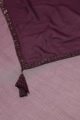 Soch Womens Wine Georgette Suit Set With Mukaish Work