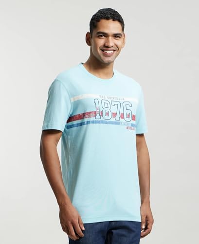 Jockey US81 Men's Super Combed Cotton Rich Graphic Printed Round Neck Half Sleeve T-Shirt (Prints May Vary)_Blue_L