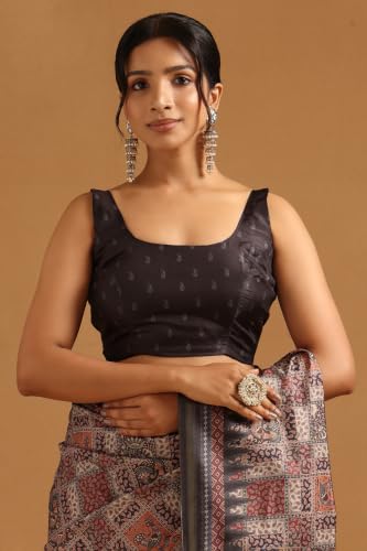 Soch Womens Grey Art Silk Ethnic Motifs Saree