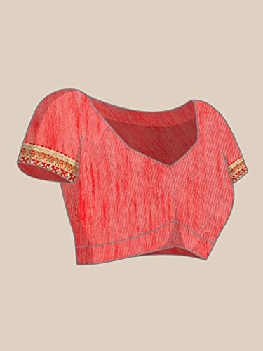 Pandadi Saree Women's Georgeete Bandhani Saree With Unstiched Blouse Piece - Art Silk, Red