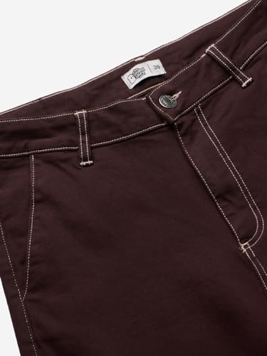 The Souled Store TSS Originals: Copper Women and Girls Straight Fit Cotton Cargo Jeans Women Jeans Bottoms Casual Lounge Pants Fashionable Outdoor Comfy Stretchy Breathable Lightweight Stylish Wide