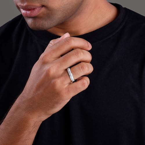 GIVA 925 Silver Bold Fate Ring For Him, Fixed Size, Indian -22 | Gifts for Men and Boys | With Certificate of Authenticity and 925 Stamp | 6 Months Warranty