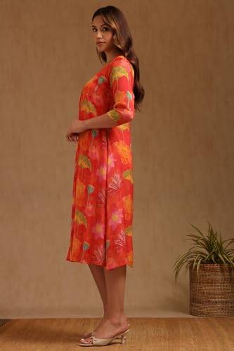 Soch Women's Chinon Maxi Dress (EWA5KU61501 Orange