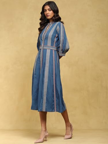 Ritu Kumar Blue Embroidered Long Dress