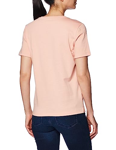 GUESS Women Coral Printed Round Neck Short Sleeves T-Shirt