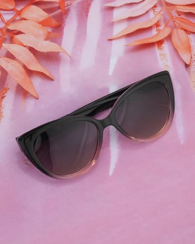 Black and Pink Toned with Polarised Cat Eye Sunglass for women