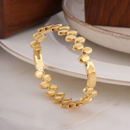PALMONAS Elegant Gold Bangle Bracelet for Women - Gift for Women & Girls, Women's Jewellery | Waterproof & Anti-Tarnish Bracelets