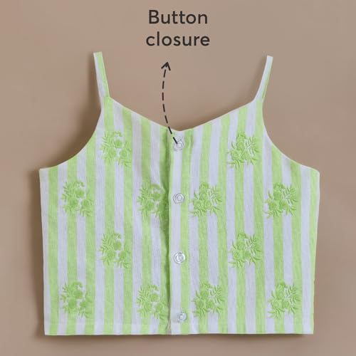 Hoscotch Girls Stripes Grey Sleeveless Pant Set For Ages (2-3 Years)