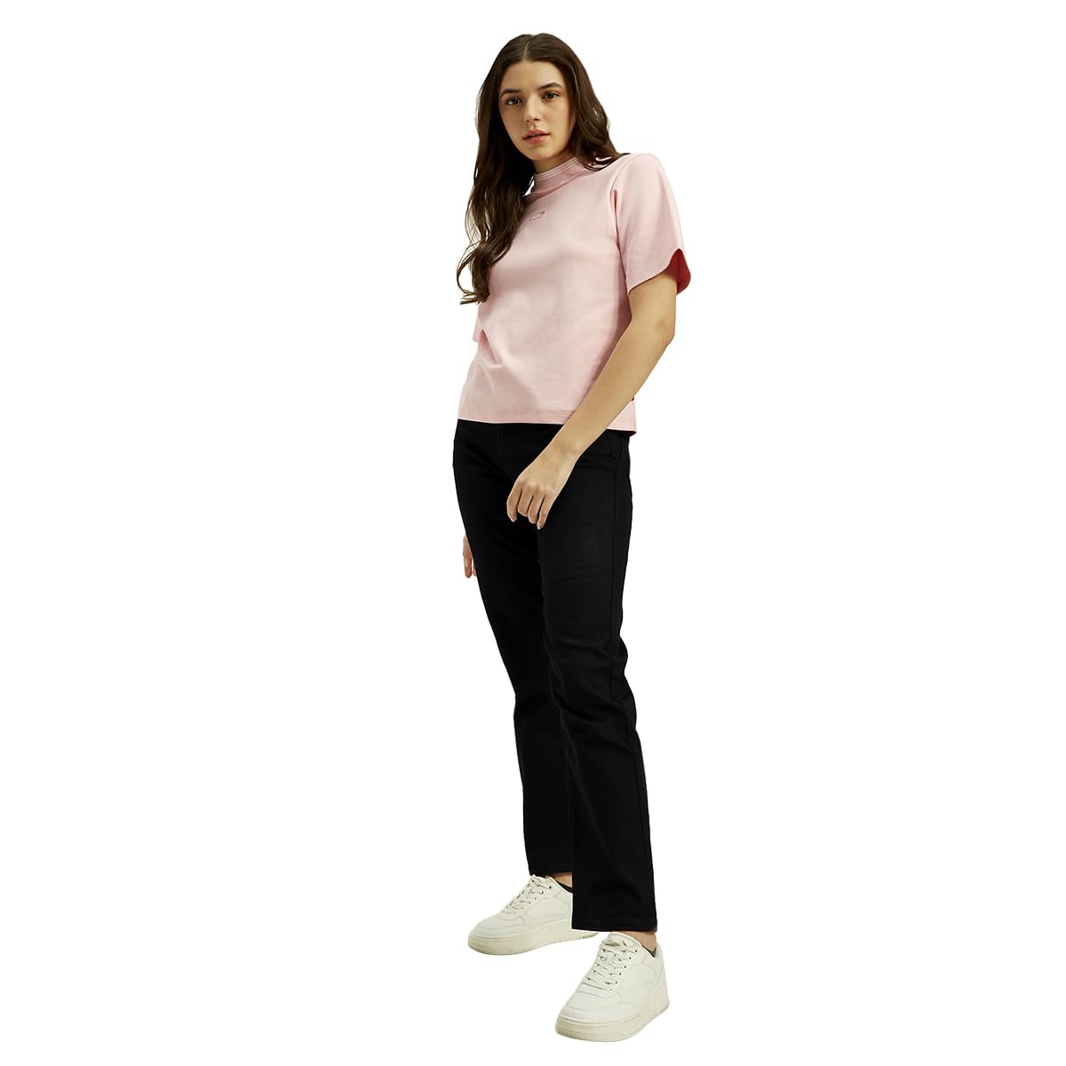 Women's High Rise Straight Fit Black Jeans