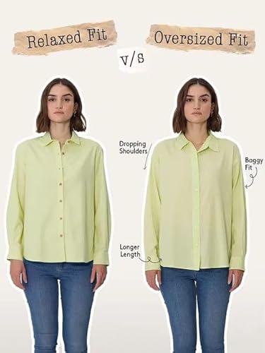 The Souled Store Garfield: Poses Women and Girls Long Sleeves Spread Collar Light Yellow Embroidered Cotton Relaxed Fit Lightweight All-Season Comfortable Stylish Everyday Shirt