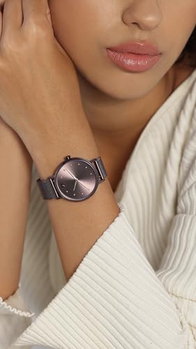 MVMT Stainless Steel Analog Purple Dial Women Watch-28000032-D, Purple Band