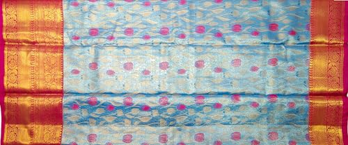 VFCollections Women's Kanchipuram Silk Pure Pattu Sarees With Blouse (VFC445-5)