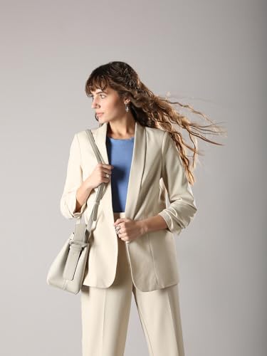 VERO MODA Women's Regular Fit Beige Blazer
