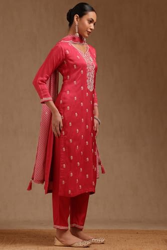 Soch Women's Dola Silk Salwar Suit Set (SMUA5CD2315_Blush Pink