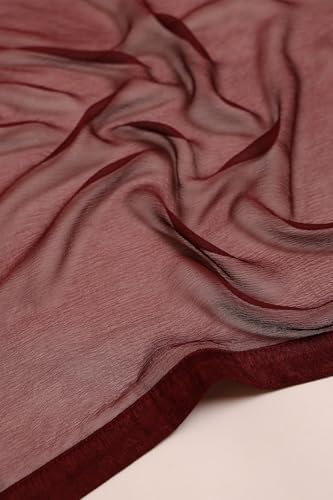 Soch Womens Maroon Georgette Solid Suit Set
