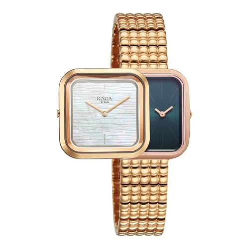 Titan Raga Glimmers Quartz White Shaped Dial Women's Watch | Water Resistant Watch | Watches for Women Analog - 95343WM01
