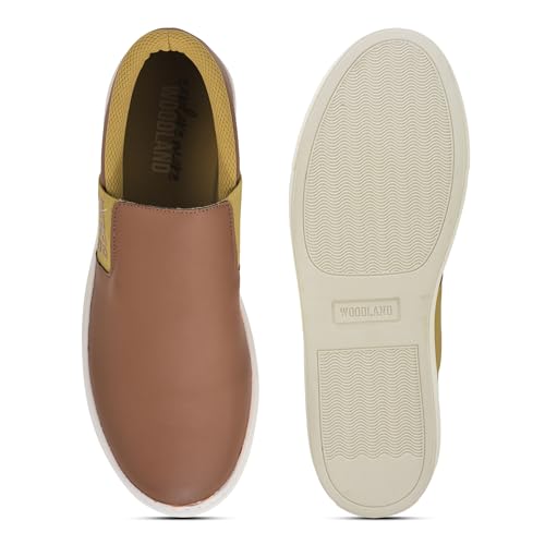 Woodland Men's Tan PU Sneakers-8 UK (42EURO) (SNK 6070023)