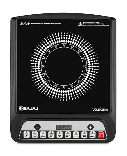 Bajaj 140TS 1400 W Induction Cooktop | 7 Pre-Set Menus | Insect Protection | 1 Year Warranty 【Black】