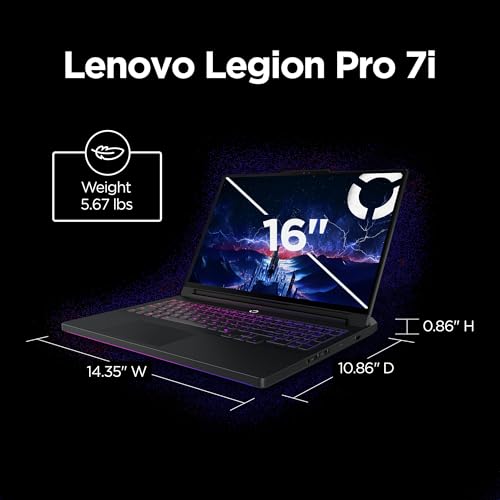 Lenovo Legion Pro 7i – AI-Powered Gaming Laptop – Intel® Core Ultra 7 255HX – 16" WQXGA PureSight OLED Display – 240Hz – NVIDIA® GeForce RTX™ 5070 Ti – 32GB Memory – 1TB Storage – PC GamePass
