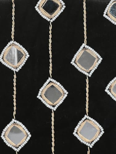 TOOBA Women's Black Mirror Handicraft Beautiful Bling Box Clutch Bag for Wedding, Banquet, Gift Family, & Friends