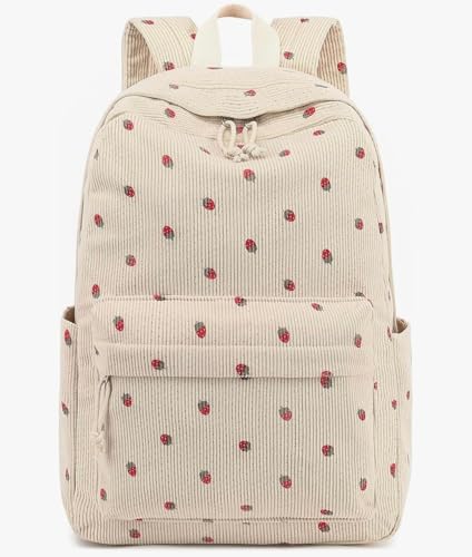Satic Backpacks for Women/Men Stylish Trendy Casual College Backpacks, Designer School/College/Picnic Bag Backpack For Girls & Women (Strawberry beige)