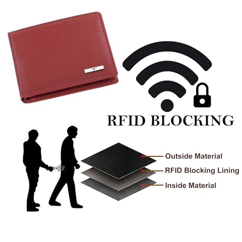 URBAN FOREST Fred Aniline Red Leather Wallet for Men