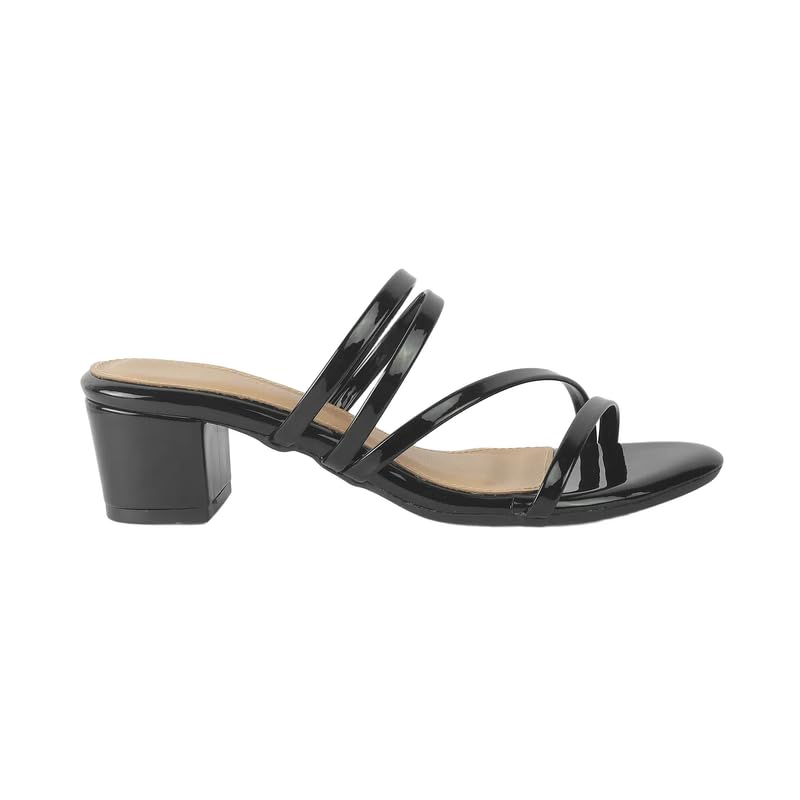 tresmode Teuice Women's Black Block Heel Sandals in Size 4 UK / 37 EU
