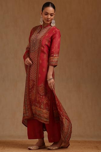 Soch Women's Shimmer Salwar Suit Set (RSD-EWA5CD22465_Fuchsia