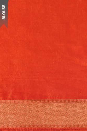 Orange Woven Pure Viscose SareeWith Unstitched Blouse( SAPP04AE2616-Orange)