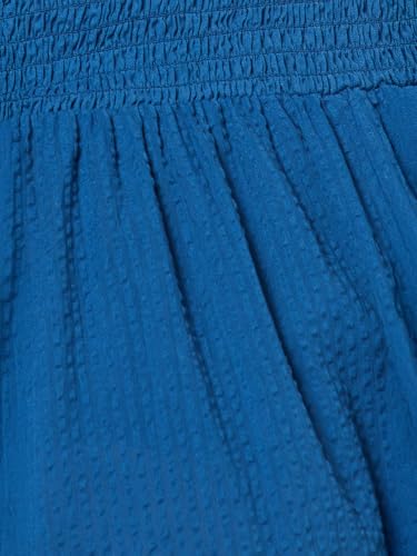 Max Women Textured A-line Midi Dress (Blue_L)