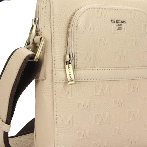 Da Milano Leather White Sling Bag for Men (10007D)