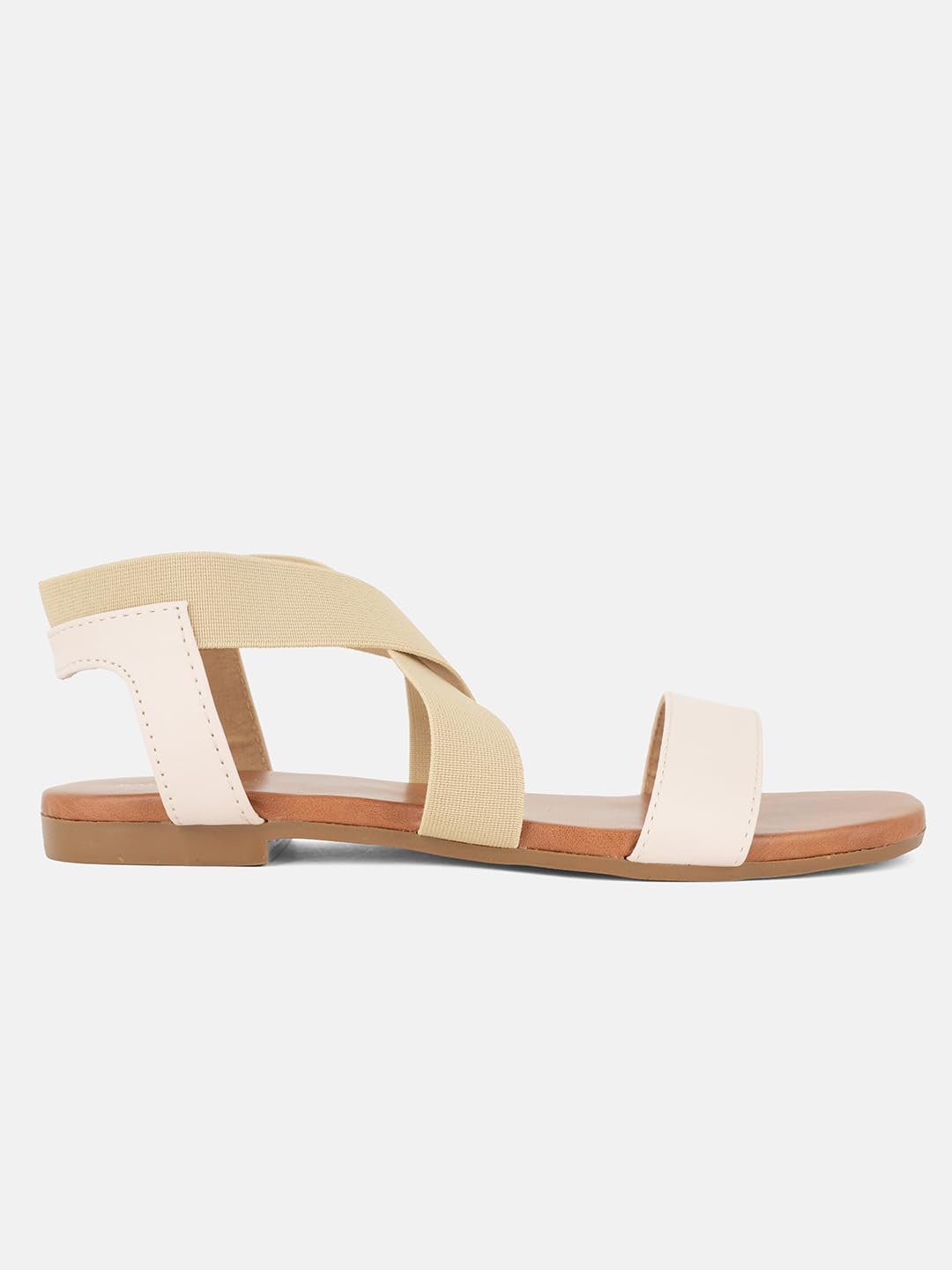 MOZAFIA Women's Slide Sandals | Stylish Comfortable Flat Slip-On Slippers for Casual & Daily Wear (CREAM, UK Footwear Size System, Adult, Women, Numeric, Medium, 8)
