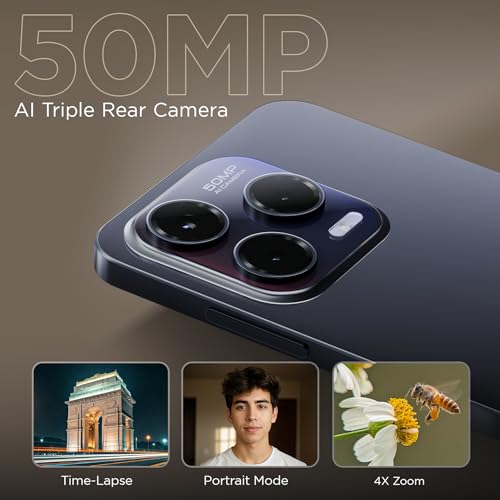 Lava Bold N1 Pro (Titanium Gold, 4 GB RAM, 128 GB Storage)| Bigger 6.67" HD+ IP54 Display | 120 Hz Refresh Rate | 50 MP AI Triple Rear Camera | 8 MP Front Camera| 5000 mAh Battery | Charger in Box