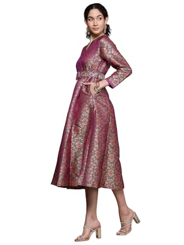 Aarke Ritu Kumar Purple Anisa Festive Brocade Long Dress