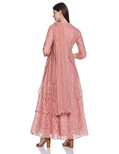 BIBA Women's Synthetic Salwar Suit Set (SKD646336_Dusky Pink_L)