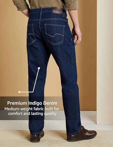 Symbol Premium Men's Cotton Stretch Jeans (Regular Fit Mid Rise) (Dark Blue_32)