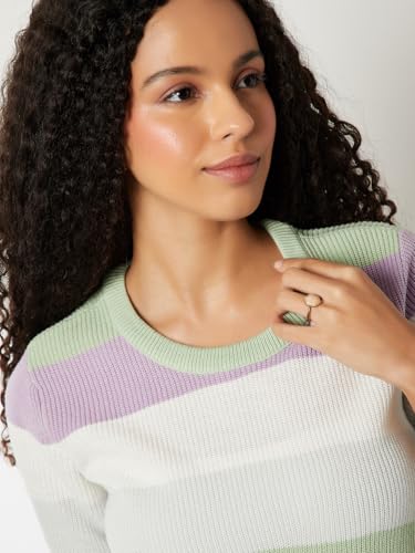 Max Women Striped Slim Fit Sweater (Multicolour_S)