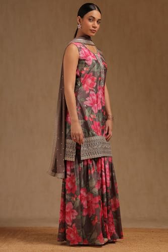 Soch Women's Chinon Salwar Suit Set (OWA5CD22374_Brown