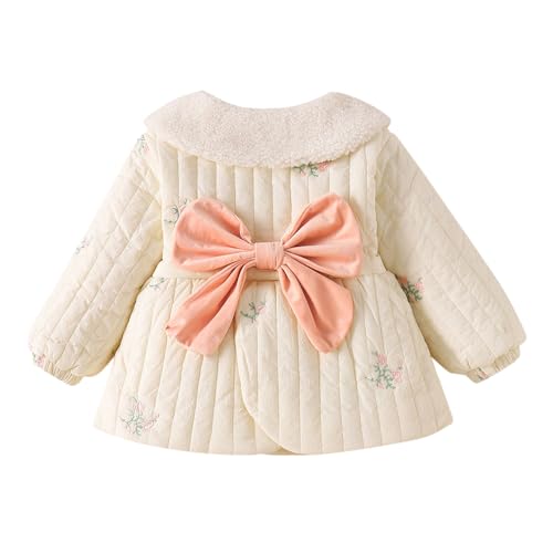 Hopscotch Girls Polyester Waist Length Jackets in Off-White Color For Ages 3-4 Years
