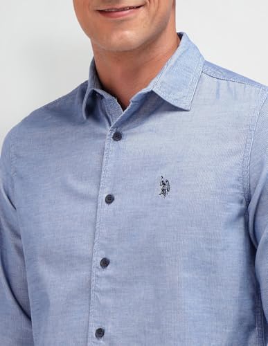U.S. POLO ASSN. DENIM CO. Men's Slim Fit Shirt (UDSHT1427 Blue