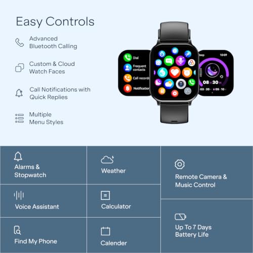 boAt Ultima Ember 2 Smartwatch, 1.96” AMOLED Display, Ultra Bright 1000 nits Brightness, AOD, Personalized Fitness Nudges, Functional Crown, 100+ Sports Mode smartwatch for Men & Women (Active Black)