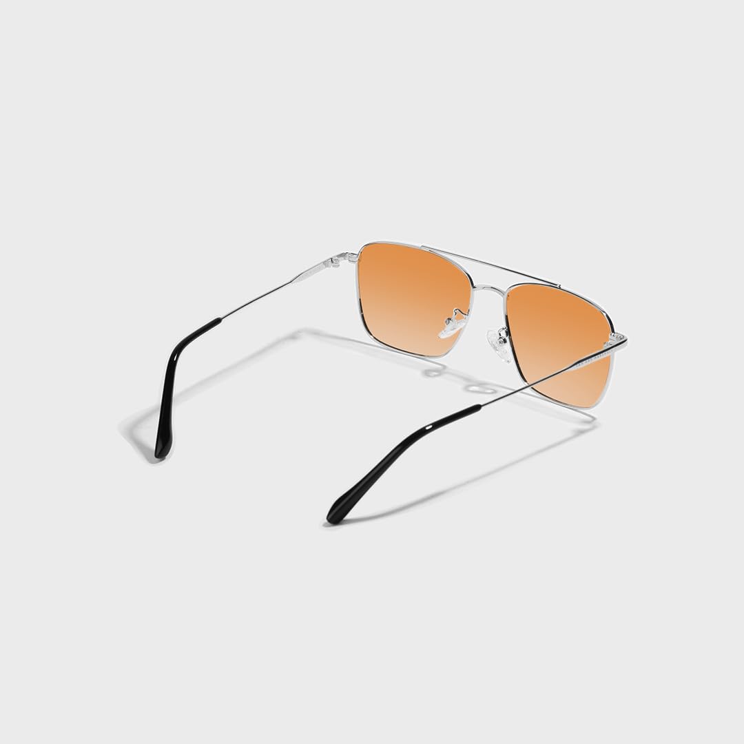 SAM AND MARSHALL VEIN Sunglass I 400% UV Protection I Metal Sunglass I Square Sunglass I Double Bar I Unisex
