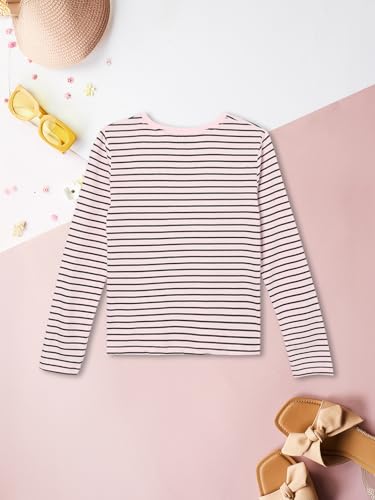 Max Girls Striped T-Shirt (Multicolour_12-14 Y)