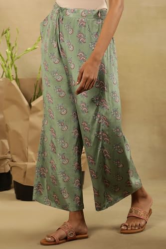 W for Woman Folksong Strechable Parallel Pants for Women | Trousers for Women