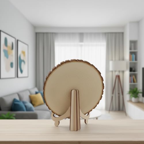 Natural Wooden Slice Photo Frame | 5 Inch Custom Photo Gift Item | Laser Engraved Natural Wood Slice with Stand | Handmade Personalized Gift for Wedding
